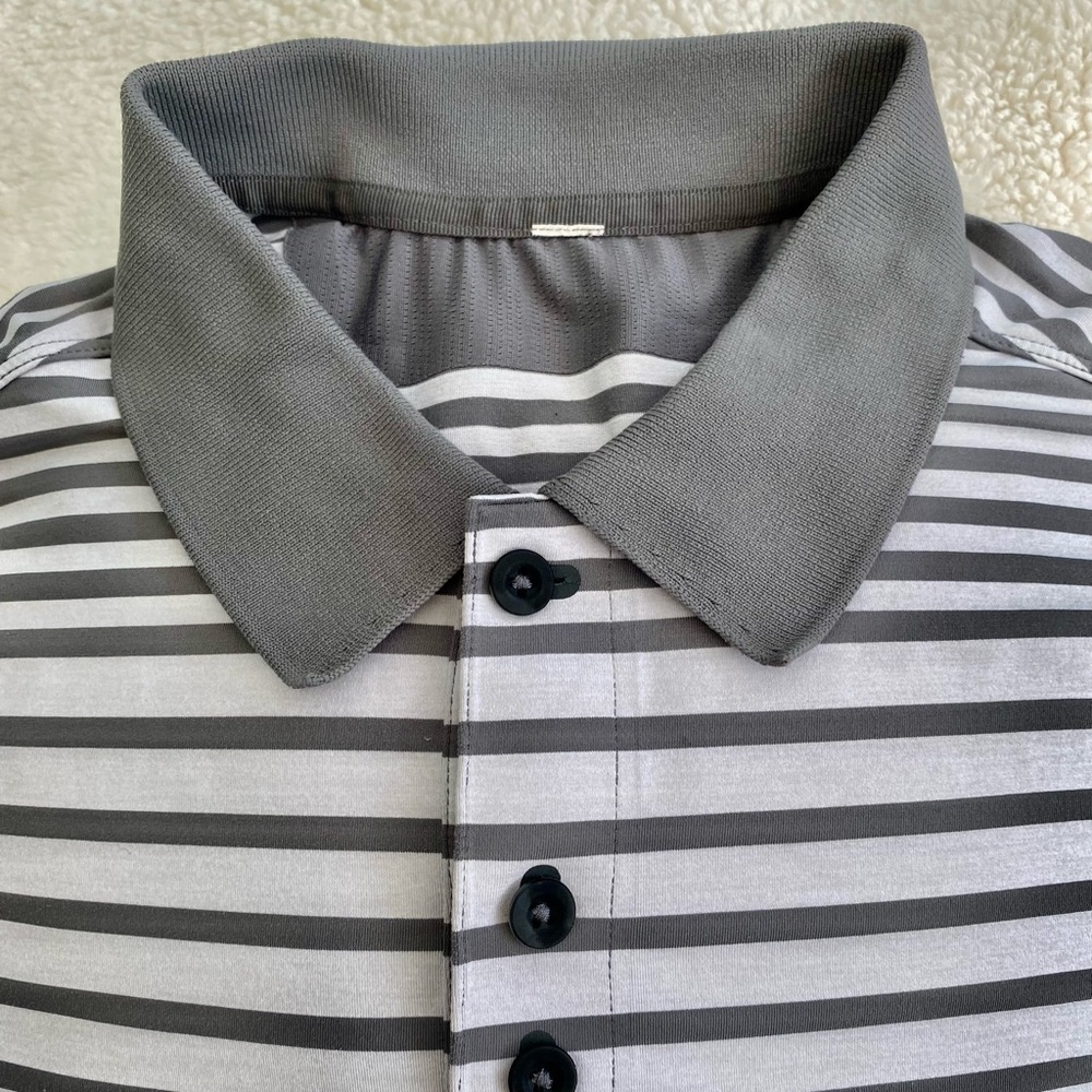 Lululemon Evolution Men's Medium Gray Stripe Polo